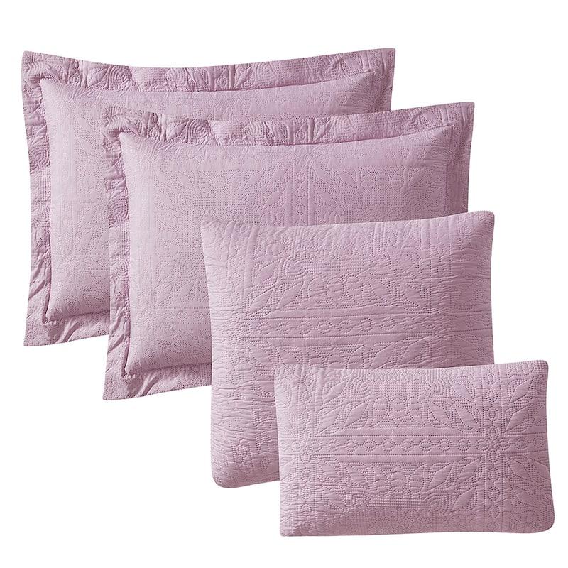 Clara Clark Bedspread Quilt Set - Grid Weave Pinsonic Lightweight Coverlet Set