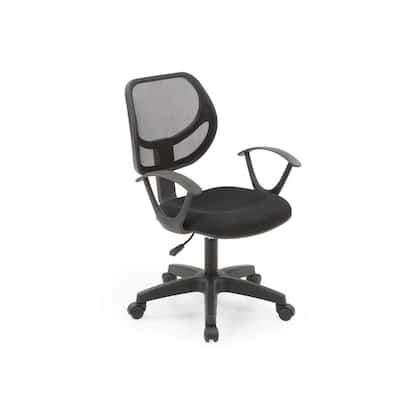 37" Black Adjustable Swiveling Task Chair with Padded Seat