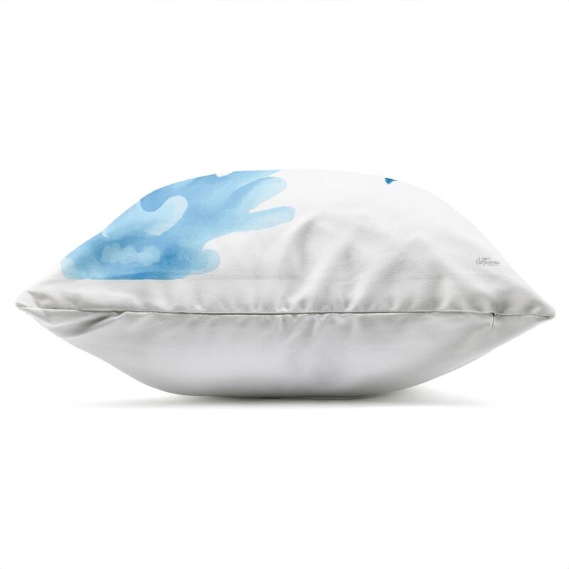 Stupell Blue Tone Crab & Coral Printed Outdoor Throw Pillow Design by Cat Thurman Designs