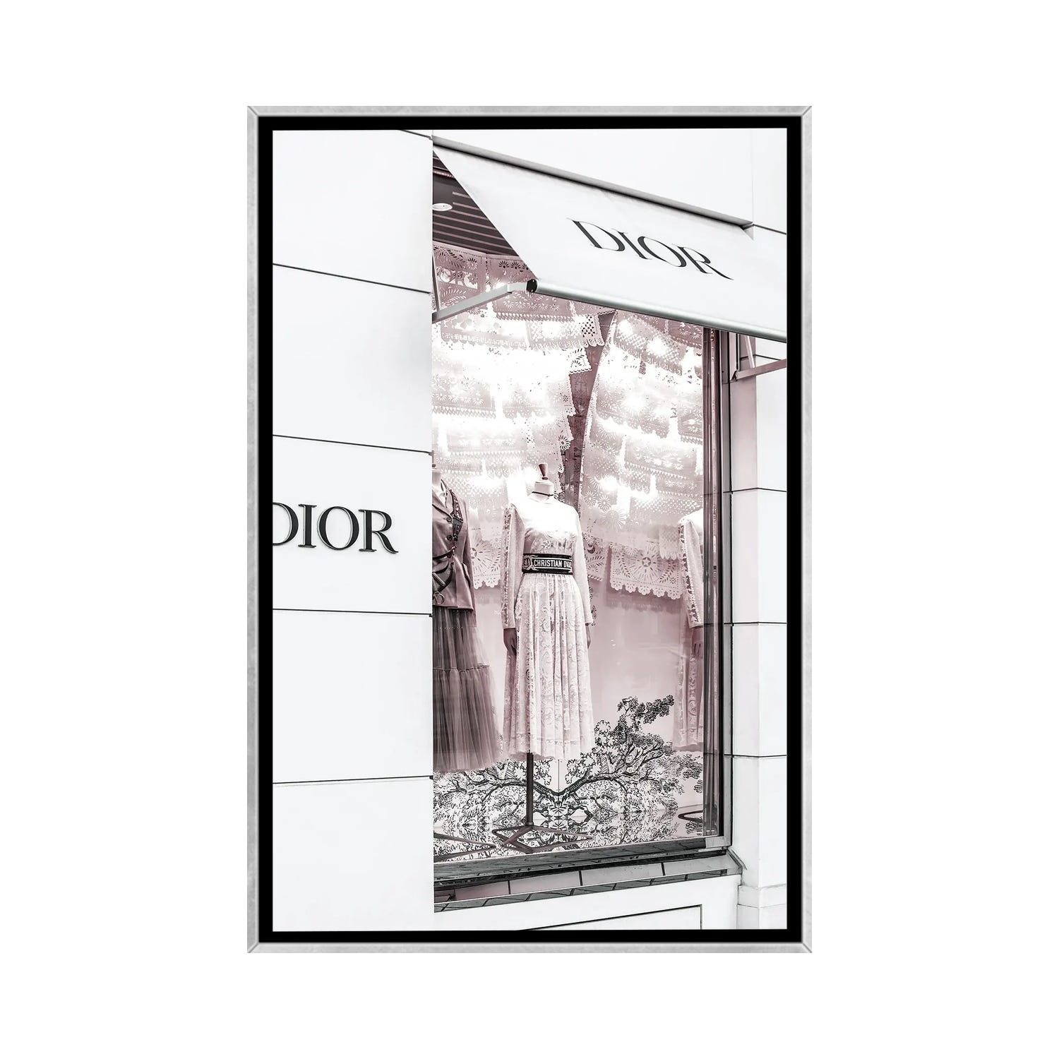 iCanvas "Pink Dress Display" by Heather Grey Framed