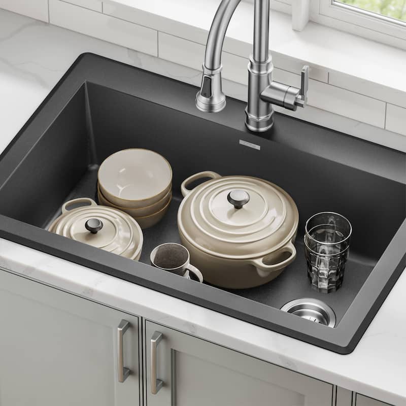 KRAUS Forteza Granite 33 inch Undermount Drop-in Kitchen Sink