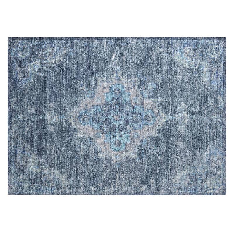 Machine Washable Indoor/ Outdoor Traditional Tabriz Chantille Rug