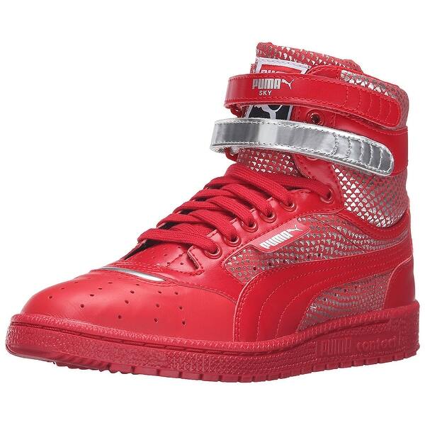 Shop Puma Womens Skyllhi Leather Hight Top Lace Up Basketball