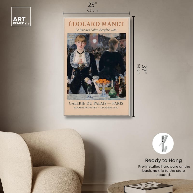 Manet's Famous Bar Canvas by Art Remedy