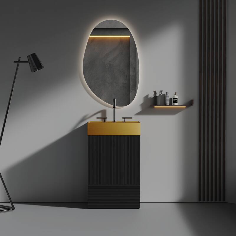 Modern Freestanding Bathroom Vanity with Practical Storage and Premium Materials - Black