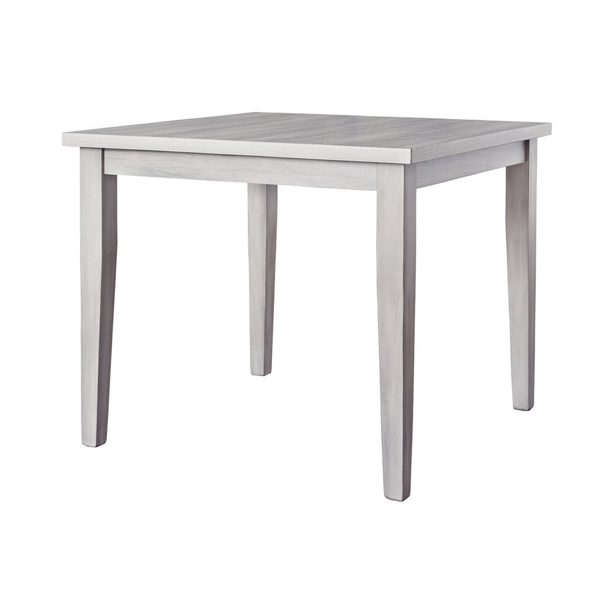 Square Dining Table With Barn Texture And Tapered Legs