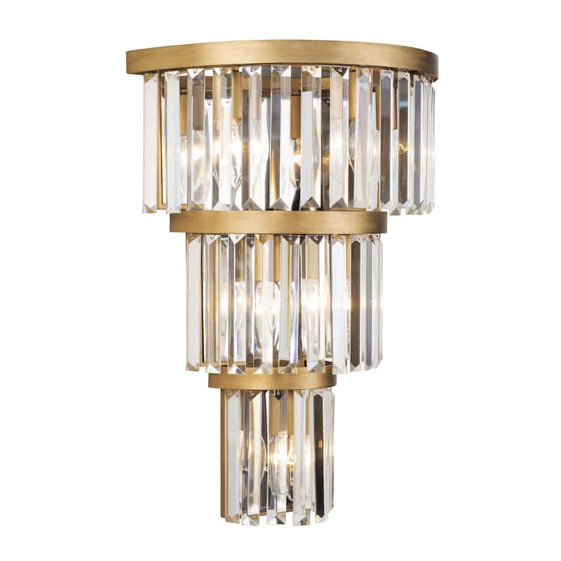 Varaluz Social Club 6-Light 3-Tier Crystal Wall Sconce - Havana Gold