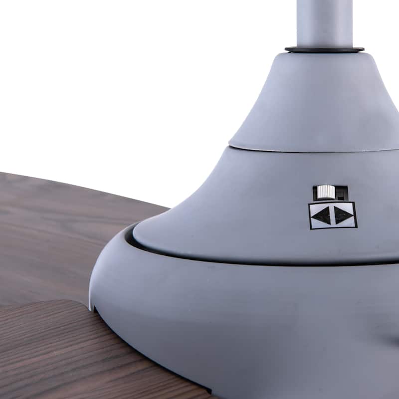 Aiden River of Goods Gray and Mahogany Metal Remote-Controlled 42" Ceiling Fan - 42" x 42" x 11"/15.25"