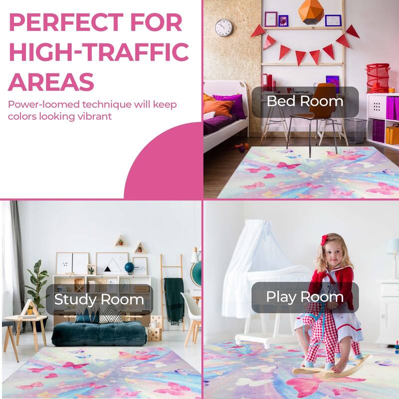 Superior Butterfly Kids Indoor Area Rug
