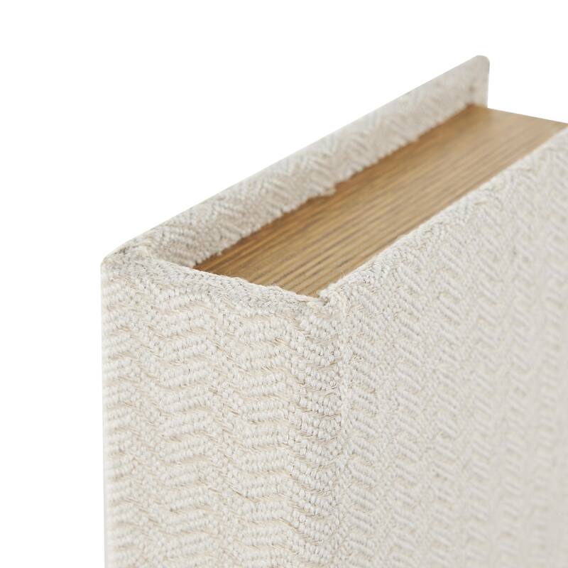 Roche River Decor - Linen Fabric Chevron Patterned or Texxtured Faux Book Storage Box - Set of 3 or 4 Multi-Colored