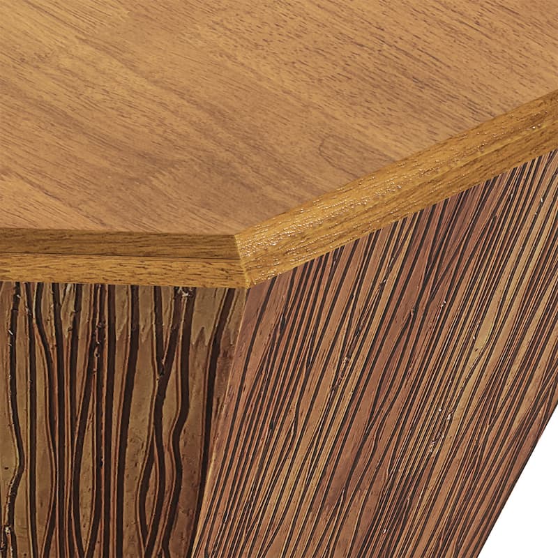 31.5 "Octagonal Black walnut Rubber wood Coffee Table