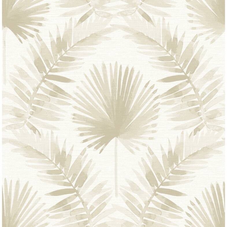 A-Street Prints Calla Taupe Painted Palm Wallpaper