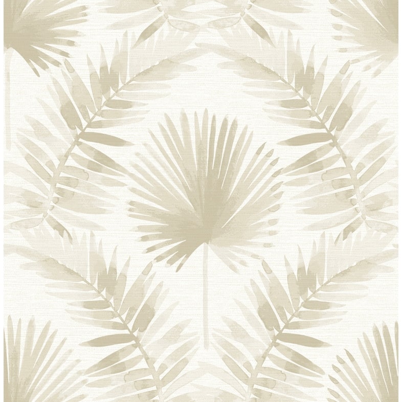 A-Street Prints Calla Taupe Painted Palm Wallpaper