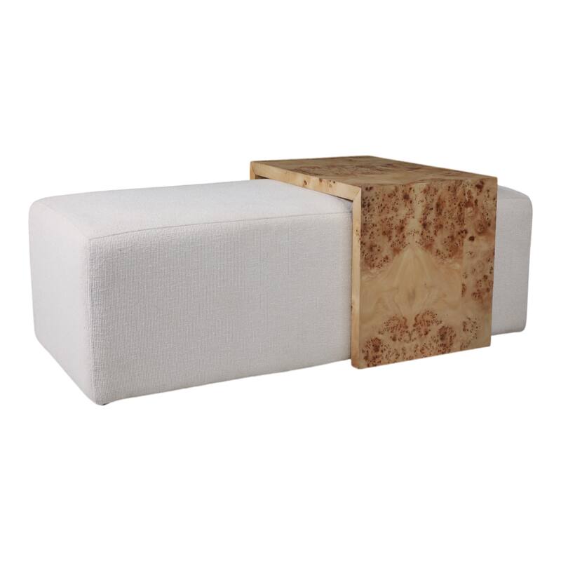 Modern Wooden and Non-Woven Fabric Bench with Detachable Table