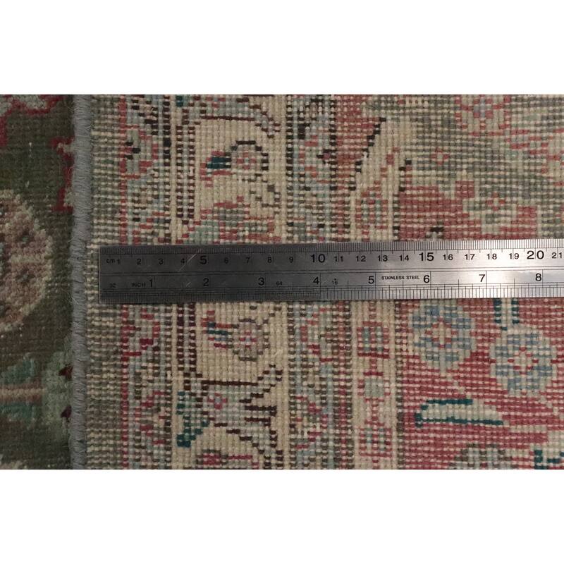 Hand Knotted Oriental 100% Wool Carpet Traditional Floral Greys & Charcoal Tabriz Area Rug - 13' 1'' X 9' 7''