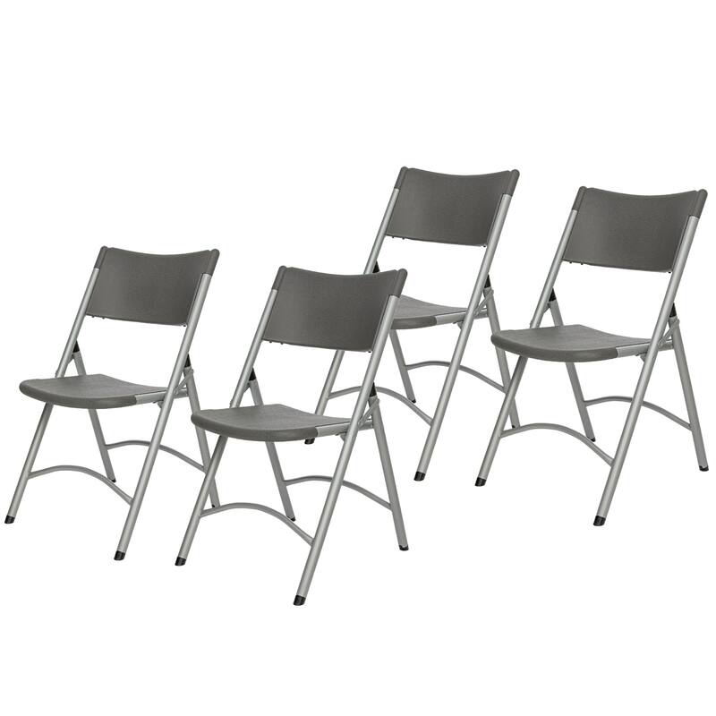 Hampden Furnishings Gwyneth Collection Resin Folding Chair, Pack of 4 - Charcoal
