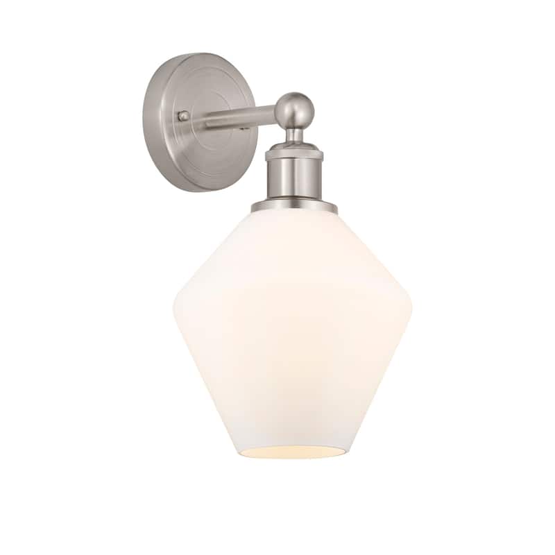 Innovations Lighting 616-1W-14-8 Cindyrella Sconce Cindyrella 14" Tall - Satin Nickel / Cased Matte White