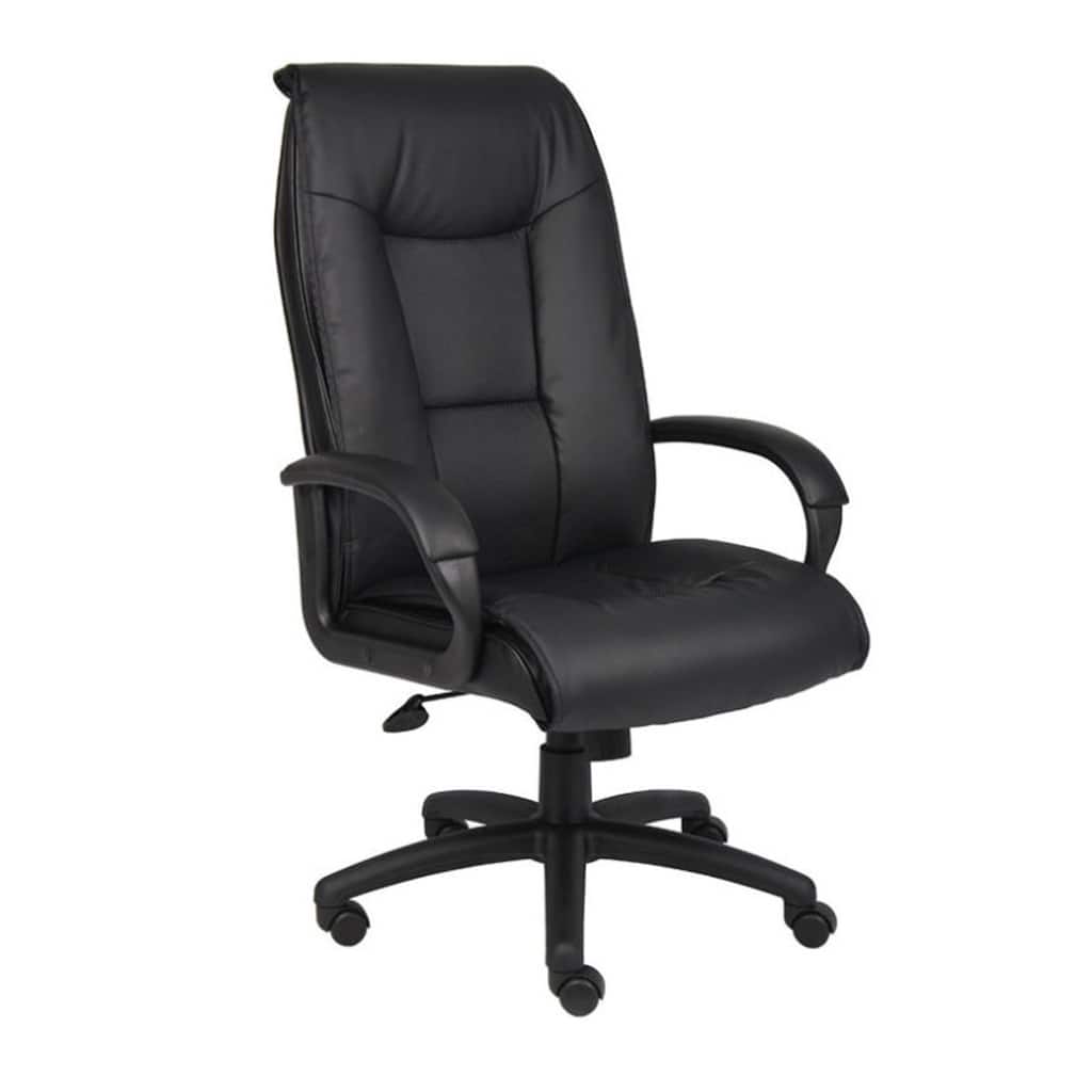 Executive Office Chair with Padded Arms, Faux Leather, Tilt Tension
