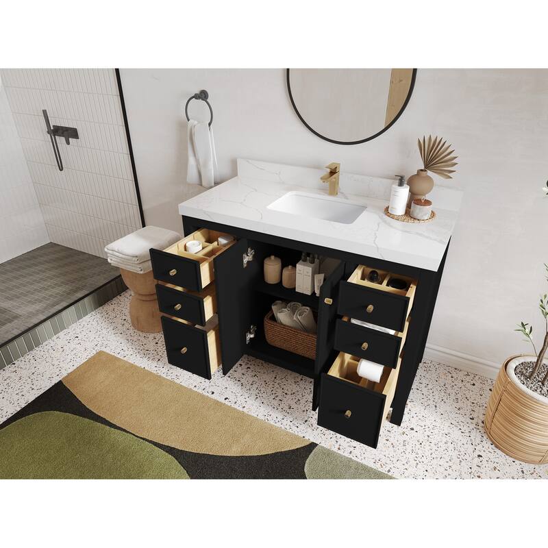 Willow Collections 48 in. W x 22 in. D Chicago Single Sink Bathroom Vanity with Countertop