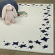 preview thumbnail 7 of 14, Mod-Tod Stars Border Kids Area Rug 5'3" x 7' - Cream