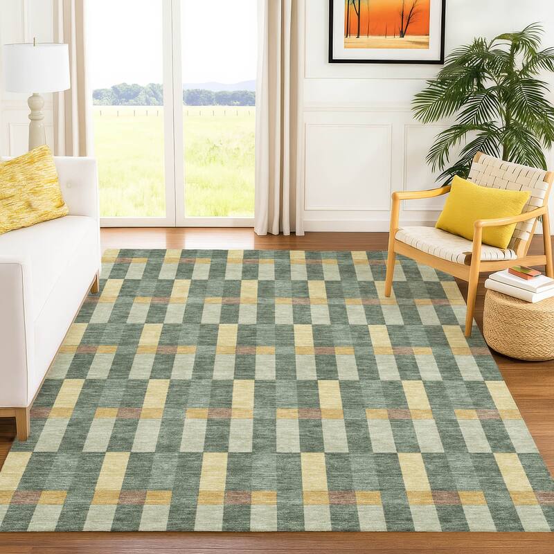 Machine Washable Indoor/ Outdoor Modern Chanute Chantille Rug