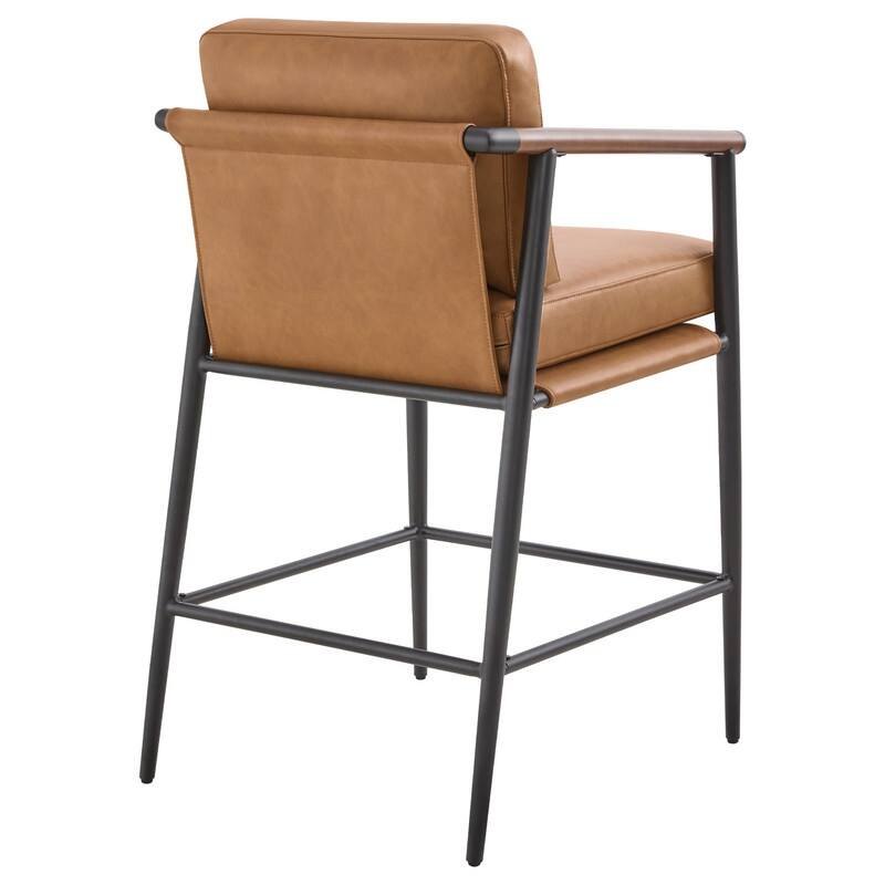 Chris Modern Counter Stools Set with Metal & Wood - Set of 2