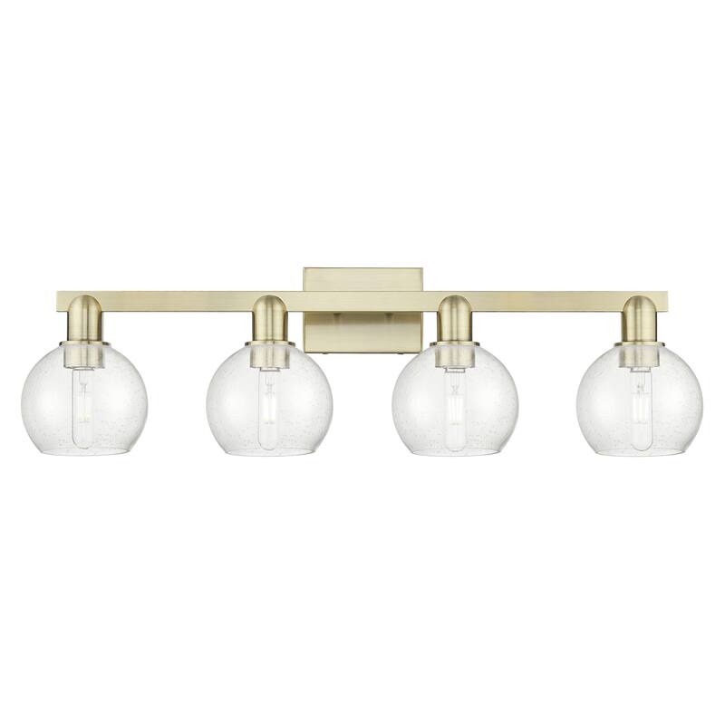 Innovations Lighting 716-4W-10-33 Athens Vanity Athens 4 Light 33" - Antique Brass / Seedy
