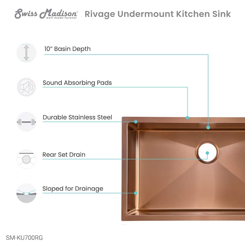Rivage 30 x 18 Undermount Kitchen Sink