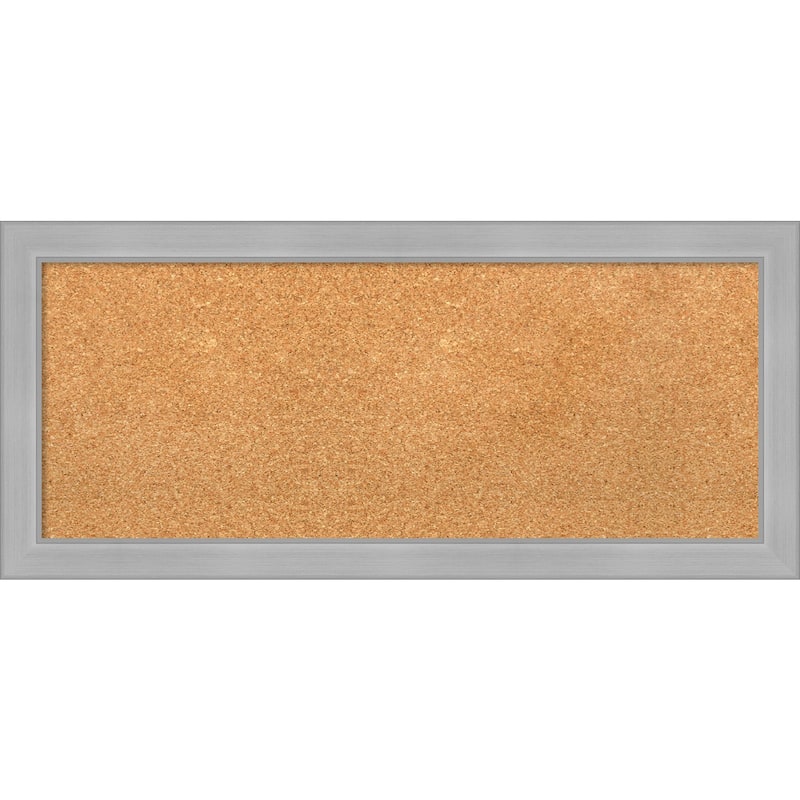Vista Brushed Nickel Narrow Framed Cork Bulletin Memo Board