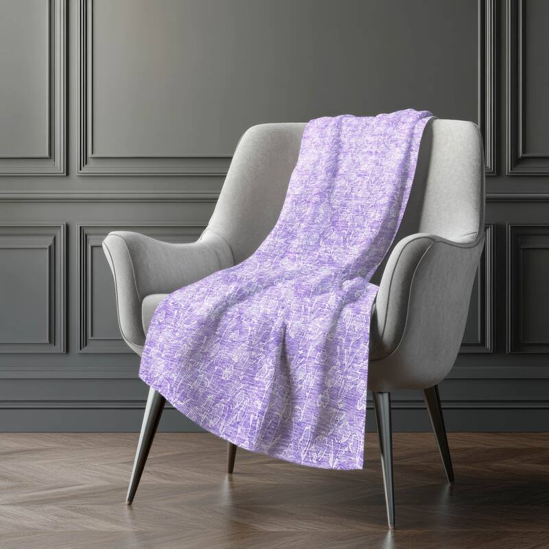 Premium Machine Washable Modern Floral Sherpa Throw Blanket
