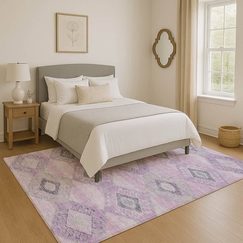 Premium Washable Super Soft Modern Global Mayfield Rug - Lavender - 8' x 10'