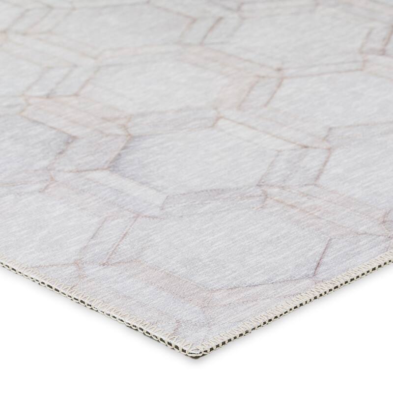 Indoor/ Outdoor Laredo Hexegon Faux Hide Patchwork Washable Area Rug