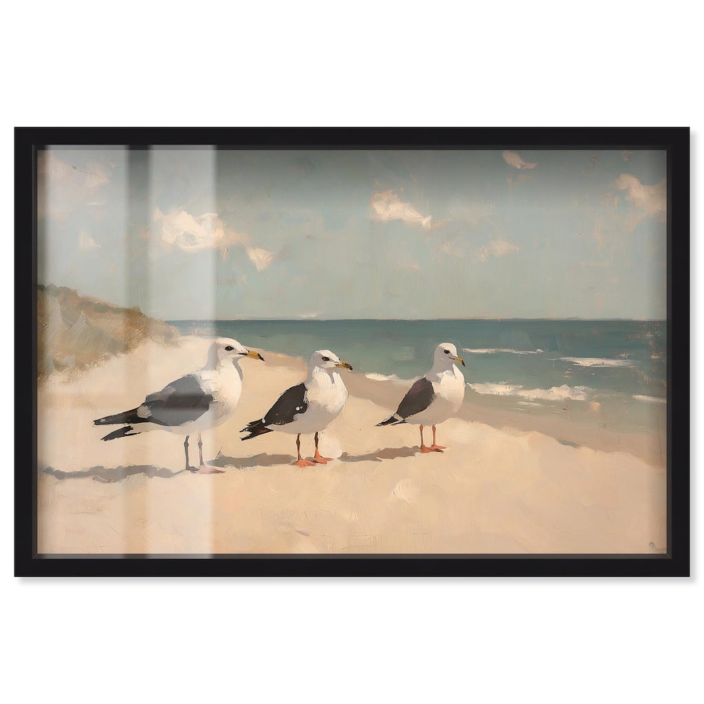 Seagulls at the Beach I Shadowbox by Art Remedy