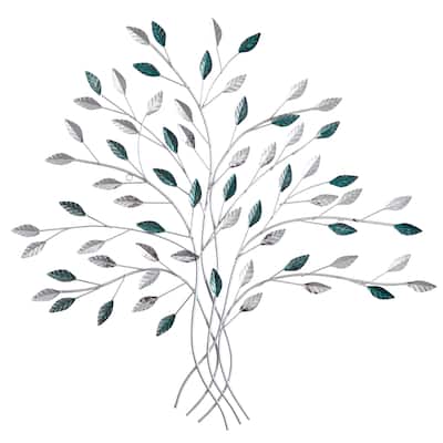 30" x 30" Hand-Painted Metal Tree of Life Wall Art Decor - 30