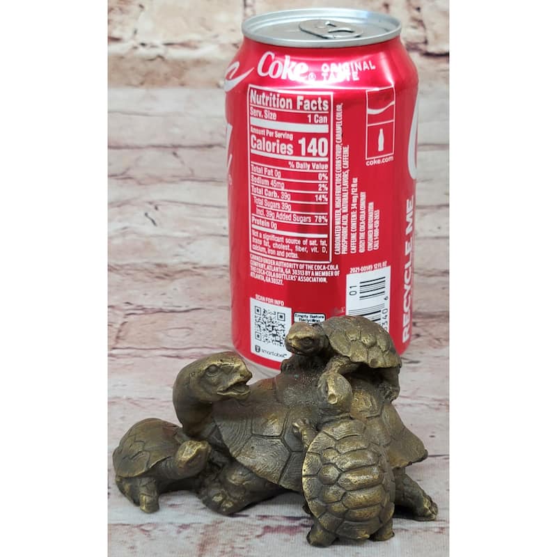 Turtle Family 3 Turtles Bronze Metal Figurine Sculpture Signed Original Art By Milo