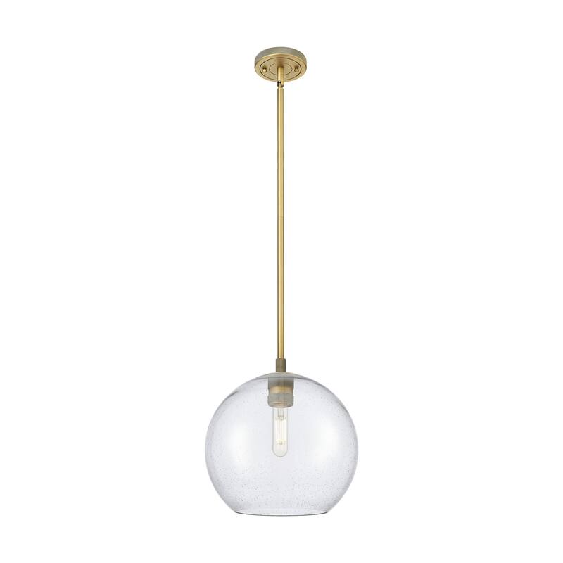 Innovations Lighting Downtown Urban - Crown Point - 1 Light 10" Athens Stem Hung Pendant - Brushed Brass/Seedy
