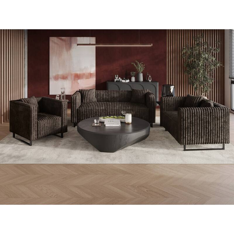 CraftPorch Mid Century Modern 3- Pieces Upholstered Living Room Set