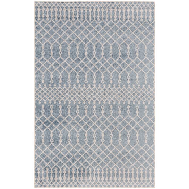 Nourison Astra Machine Washable Moroccan Area Rug - 2' x 3' - Blue - Rectangle