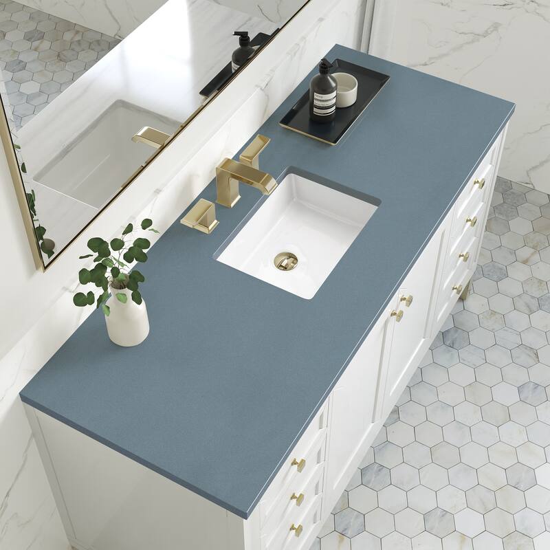 James Martin Vanities Chicago 60" Single Vanity, Glossy White