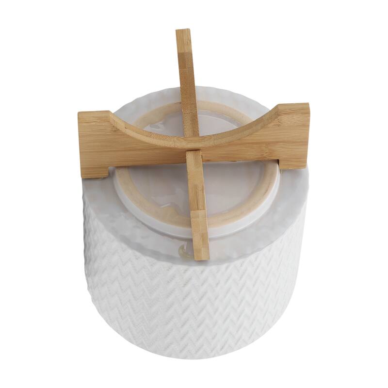 Sagebrook Home White Neutral Ceramic Planter Pot with Stand Indoor/Outdoor