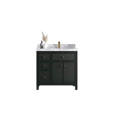 Willow Collections 36 in W x 22 in D Sonoma Right Offset Free Standing Reeded Bathroom Vanity with Countertop