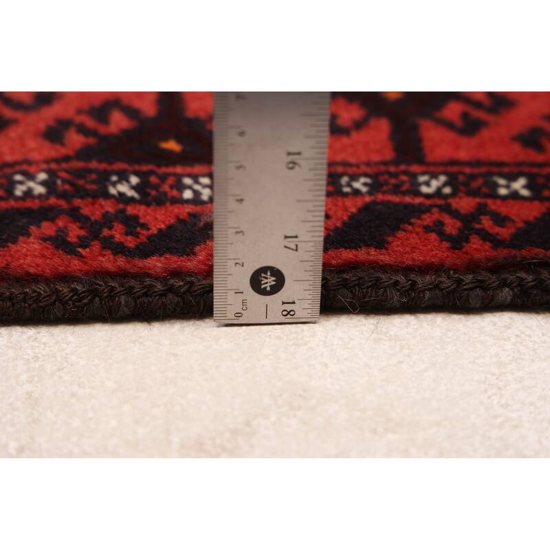 ECARPETGALLERY Hand-knotted Teimani Red Wool Rug - 3'7 x 6'4