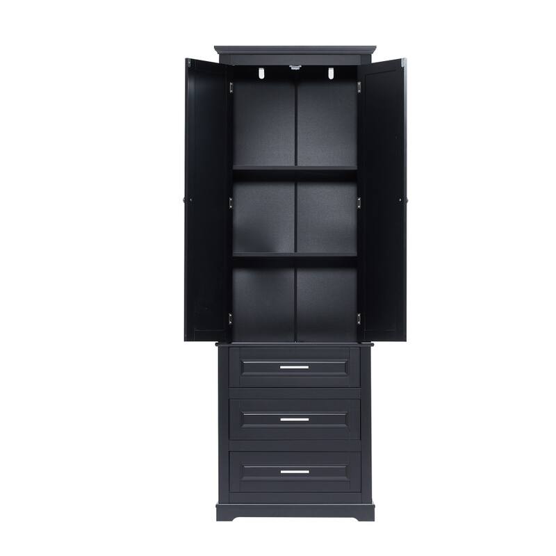 70'' Tall Storage Cabinet with 3 Drawers for Bathroom/Office - 24''×15.7''×70''