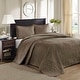preview thumbnail 69 of 132, Madison Park Mansfield Reversible Oversized 3-piece Solid Texture Bedspread Quilt Set with Matching Shams
