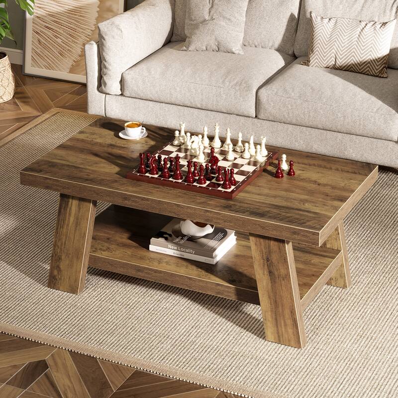 Farmhouse Coffee Table, Wood Center Table