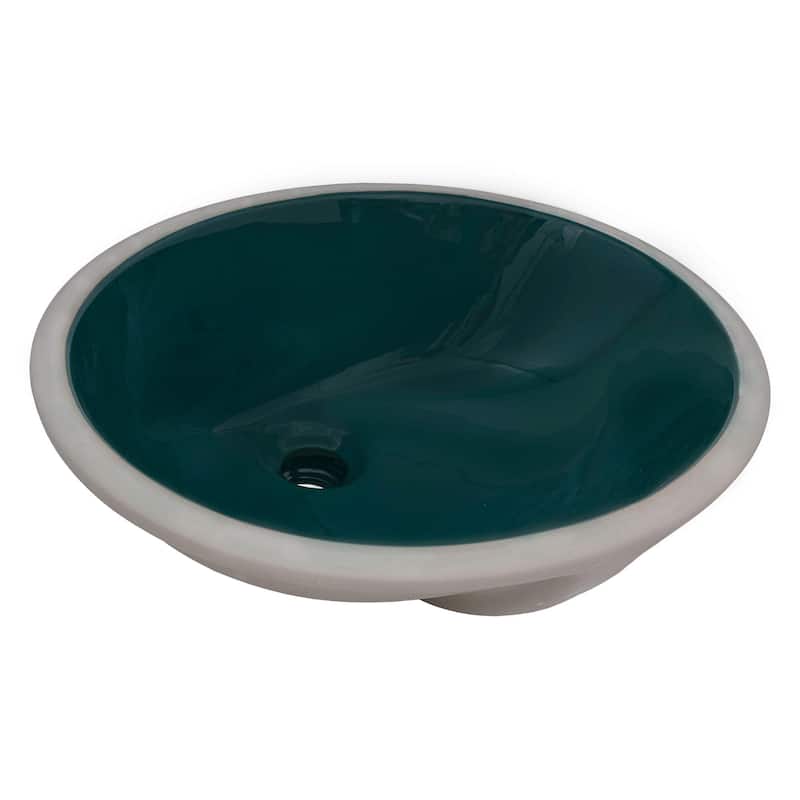 Ruvati 16 x 13 inch Undermount Bathroom Sink Emerald Green Oval Porcelain Ceramic - RVB0618EG