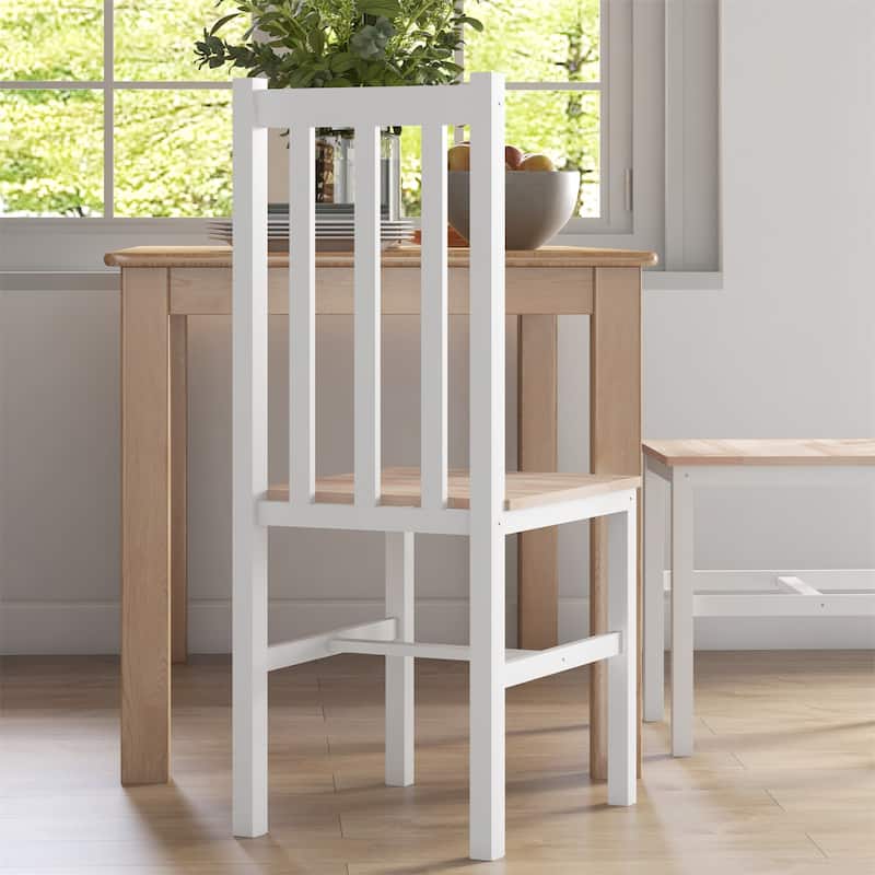 Farmhouse Armless Dining Chairs Set of 2 - White