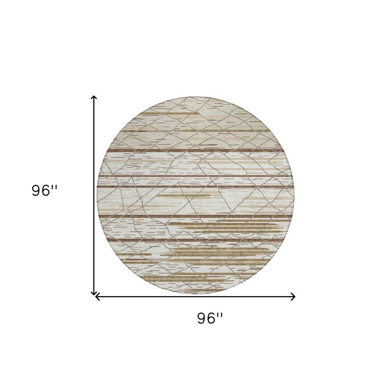 HomeRoots Striped Modern Rectangle Outdoor Rug