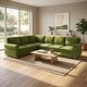 preview thumbnail 105 of 109, Homy Casa Chenille Sleeper Sectional Sofa with Pull-Out Bed