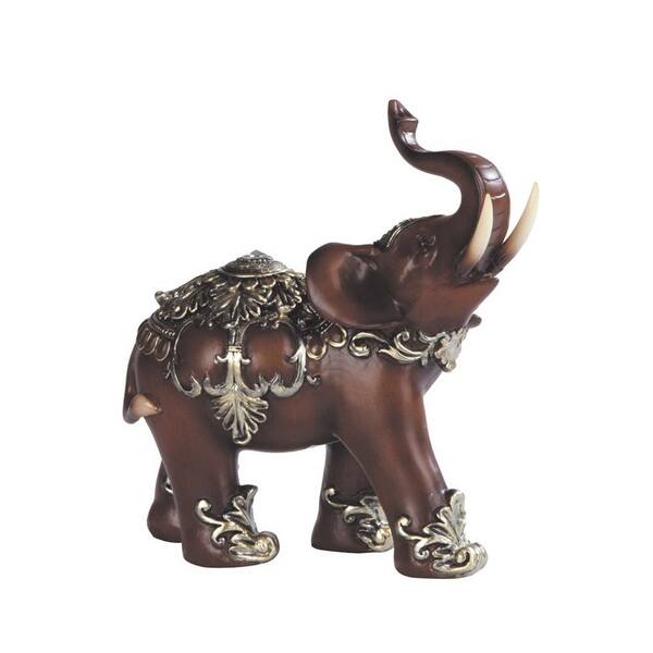 Q Max 6 H Decorative Wood Like Thai Elephant Statue Red